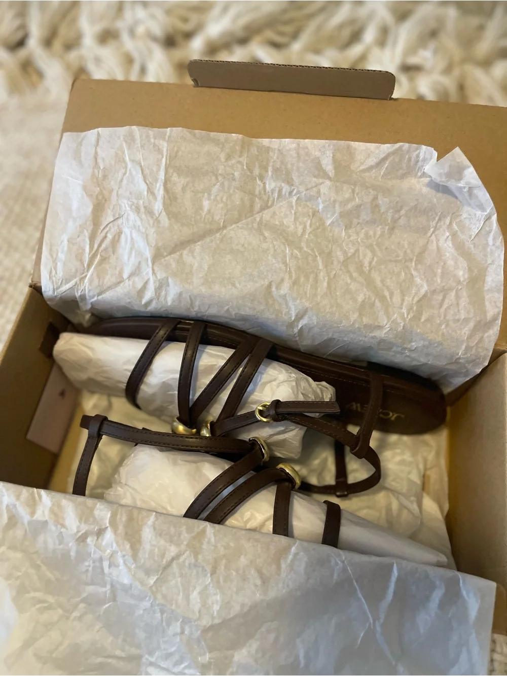 (NWT) J. Crew Dark Walnut Leather Strappy Sandals